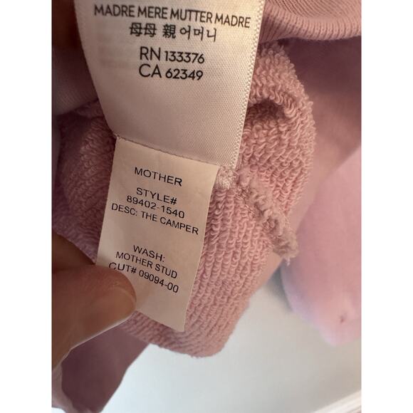 MOTHER The Camper Sweatshirt Pink Women's Sz XS NEW $198 - Picture 12 of 13